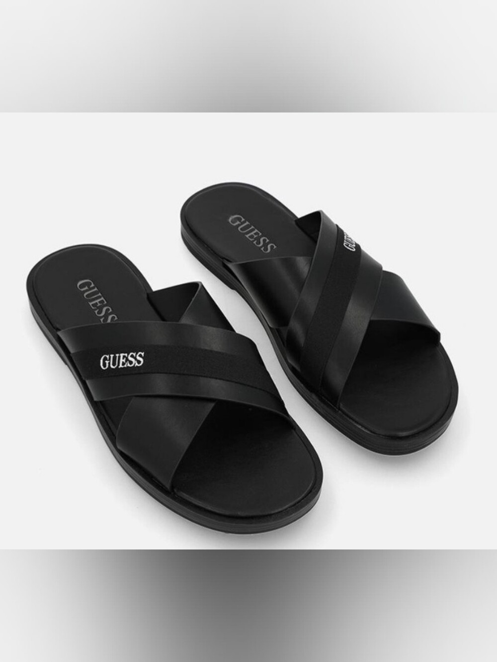 GUESS Banlin Men’s Black Strappy Slide Sandals Size 11 New